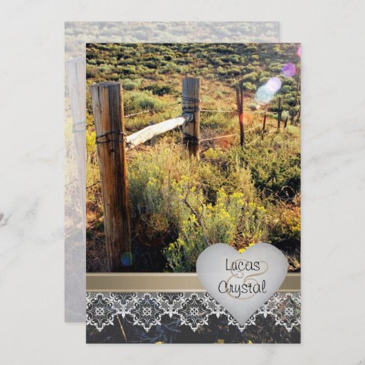 マウンテンメドウ素朴結婚式招待状 招待状 (正面/裏面)