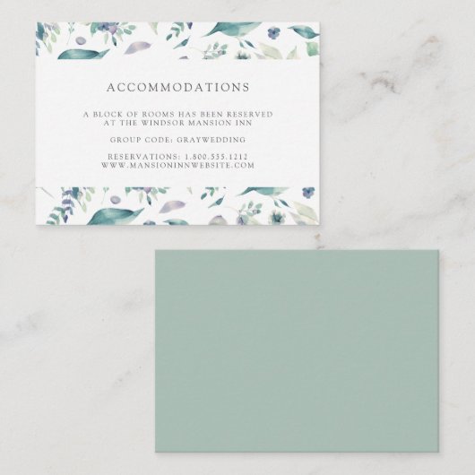 マウンテンメドウ |の結婚ホテル宿泊施設 エンクロージャーカード (正面/裏面)