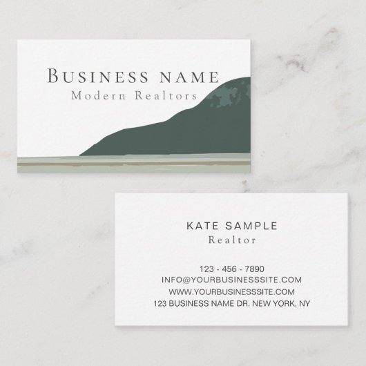 マウンテンモダン不動産仲介業者手作りグラフィックビジネス  名刺 (正面/裏面)