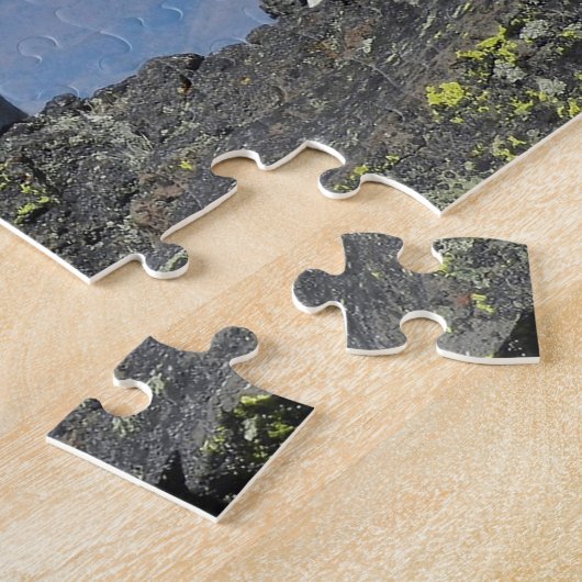 マウンテンヤギの白い野生動物写真 ジグソーパズル (側面)