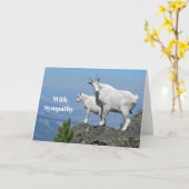 マウンテンヤギホワイトワイルドライフフォト悔やみや弔慰 カード (黄色い花)