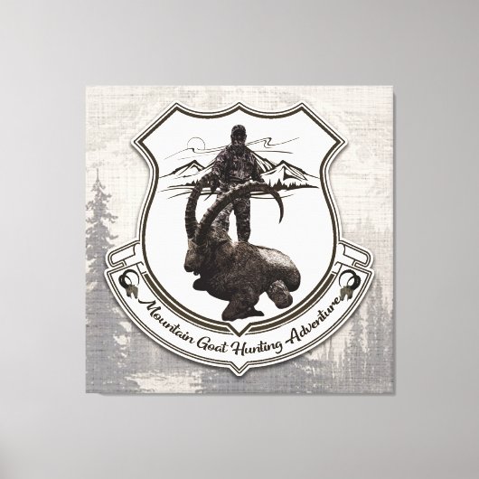 マウンテンヤギ狩りアドベンチャータペストリーポスターac キャンバスプリント (正面)