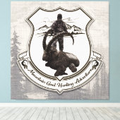 マウンテンヤギ狩りアドベンチャータペストリーポスターac キャンバスプリント (インサイチュ (ウッドフロア))