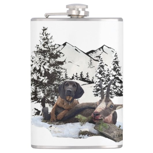 マウンテンヤギ狩りアドベンチャーフラスコ フラスク (正面)