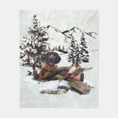 マウンテンヤギ狩り冒険 フリースブランケット (正面)