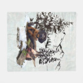 マウンテンヤギ狩り冒険 フリースブランケット (正面(横))