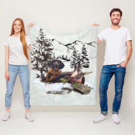 マウンテンヤギ狩り冒険 フリースブランケット