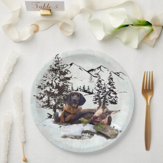 マウンテンヤギ狩り冒険 ペーパープレート (ウェディング)