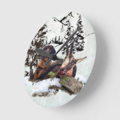 マウンテンヤギ狩り冒険 ラウンド壁時計 (傾斜)