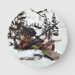 マウンテンヤギ狩り冒険 ラウンド壁時計