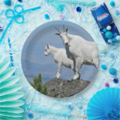 マウンテンヤギ白い野生生物写真 ペーパープレート (パーティー)