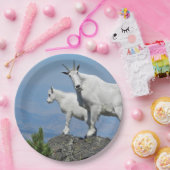 マウンテンヤギ白い野生生物写真 ペーパープレート (パーティー)