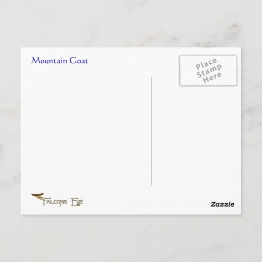 マウンテンヤギ野生動物シリーズ# 11はがき ポストカード (裏面)