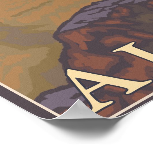 マウンテンヤギ – アラスカ,フェアバンクス ポスター (角)