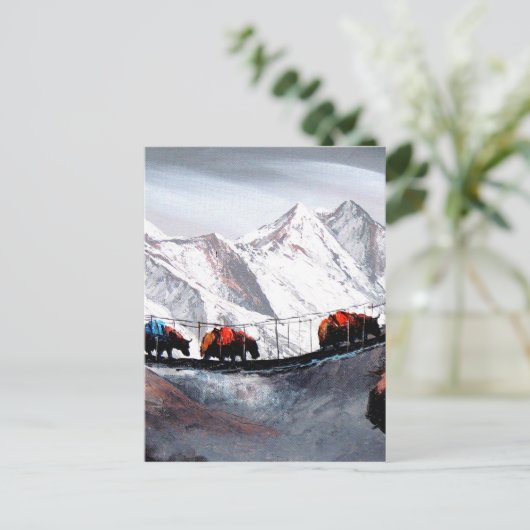 マウンテンヤックスヒマラヤの群れ ポストカード (スタンド正面)