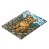 マウンテンライオンの子、ステンドグラスのデジタルアート ノートブック (左側)