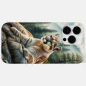 マウンテンライオンの水彩画 iPhone / iPad カバー (裏面 (横))