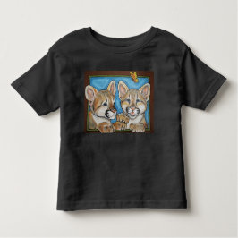 マウンテンライオンプーマキャットカブズアートTシャツかわいい トドラーTシャツ