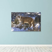 マウンテンライオン キャンバスプリント (インサイチュ (ウッドフロア))