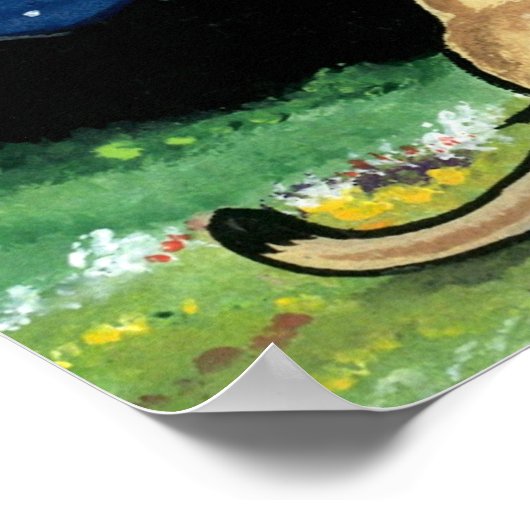 マウンテンライオンPuma Cat Cubsアートポスターかわいい海軍 ポスター (角)