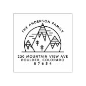 マウンテンラインスケッチファミリー名&差出人住所 ラバースタンプ (インプリント)