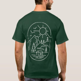 マウンテンラバーキャビンミニマルデザインフロントバック Tシャツ
