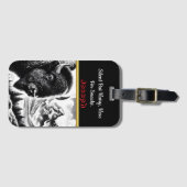 マウンテンランドスケープの夜明けにバッファロー ラゲッジタグ (正面横)