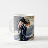 マウンテンランドスケープの鮮やかハイスピードアドベンチャー コーヒーマグカップ (正面左)