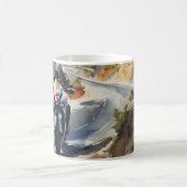 マウンテンランドスケープの鮮やかハイスピードアドベンチャー コーヒーマグカップ (中央)