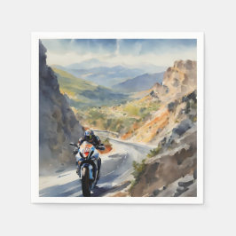 マウンテンランドスケープの鮮やかハイスピードアドベンチャー スタンダードカクテルナプキン