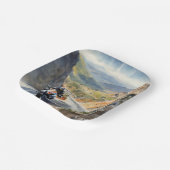 マウンテンランドスケープの鮮やかハイスピードアドベンチャー ペーパープレート (傾斜あり)