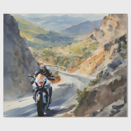 マウンテンランドスケープの鮮やかハイスピードアドベンチャー ラッピングペーパー