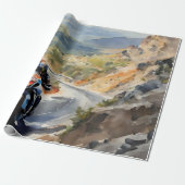 マウンテンランドスケープの鮮やかハイスピードアドベンチャー ラッピングペーパー (アンロールド)