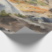 マウンテンランドスケープの鮮やかハイスピードアドベンチャー ラッピングペーパー (角)