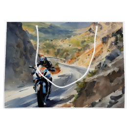 マウンテンランドスケープの鮮やかハイスピードアドベンチャー ラージペーパーバッグ