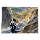 マウンテンランドスケープの鮮やかハイスピードアドベンチャー ラージペーパーバッグ (裏面)