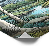 マウンテンランドスケープニュートラルウォールアートポスター ポスター (角)