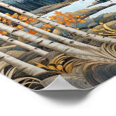 マウンテンランドスケープニュートラルウォールアートポスター ポスター (角)