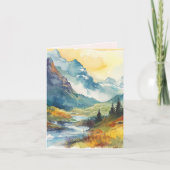 マウンテンランドスケープバイブル聖句コーラルノートカード ノートカード (正面)