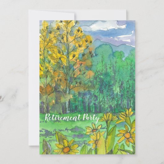 マウンテンランドスケープリタイオメントパーティの招待状 招待状 (正面)