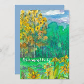 マウンテンランドスケープリタイオメントパーティの招待状 招待状 (正面/裏面)