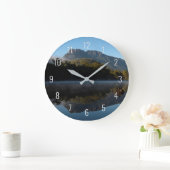 マウンテンランドスケープリフレクションズレイクウォーター ラージ壁時計 (ホーム)