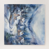 マウンテンランドスケープ冬の雪のホームズクリスマス ジグソーパズル (横)