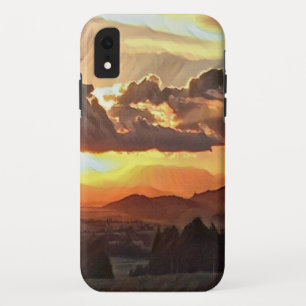 マウンテンランドスケープ日没電話ケース iPhone XRケース