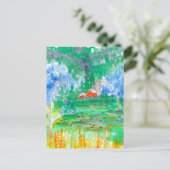 マウンテンランドスケープ牛レッドバーン引っ越しました ポストカード (スタンド正面)