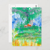 マウンテンランドスケープ牛レッドバーン引っ越しました ポストカード (正面/裏面)