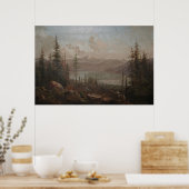 マウンテンランドスケープ絵画ヴィンテージ ポスター (キッチン)