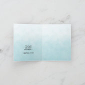 マウンテンランドスケープ聖書の詩の青 ノートカード (内部)