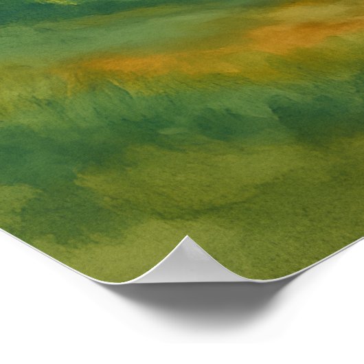 マウンテンランドスケープ – 水絵を描色のスタイルアート ポスター (角)