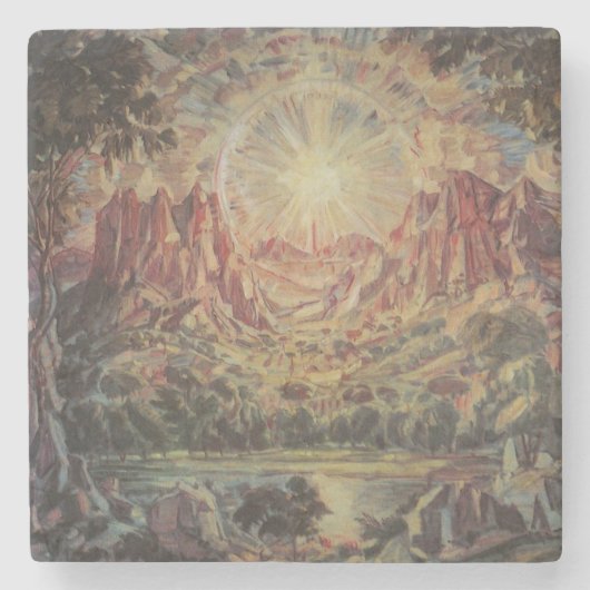 マウンテンランドスケープ(Konstantin Bogaevsky) ストーンコースター (正面)